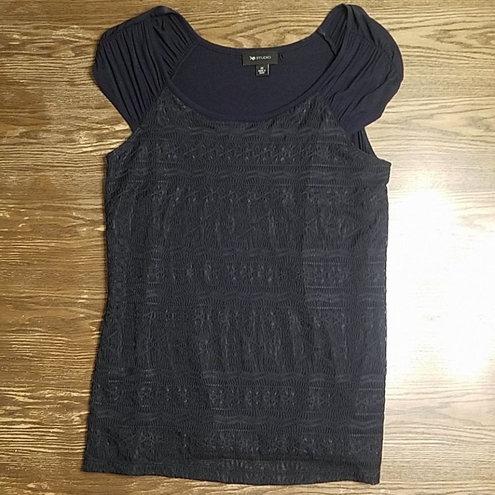 Navy Blue Lacey Blouse